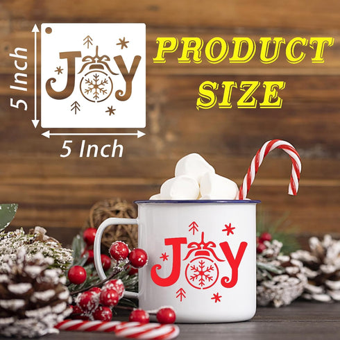 80 Pcs 5 x 5 Inch Christmas Stencils for Painting on Wood, Reusable Merry Christmas Ornament Stencils Snowflakes Holiday Stencils DIY Craft Templa...