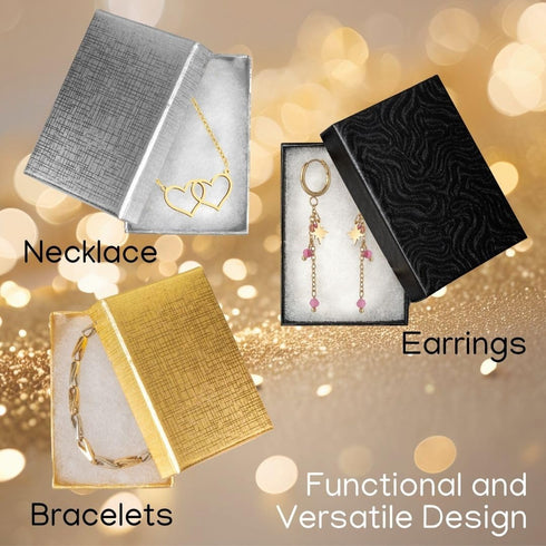 Jewelry Gift Boxes 6 Pack 3.1x2.25x1 inch Cardboard Jewelry Box, Cotton Filled Small Jewelry Gifts Boxes With Lids | For Earring, Bracelet, Neckla...