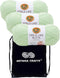 Lion Brand Feels Like Butta Mint 215-156 (3-Skeins - Same Dye Lot) Worsted Medium #4 Polyester Yarn for Crocheting and Knitting - Bundle with 1 Ar...