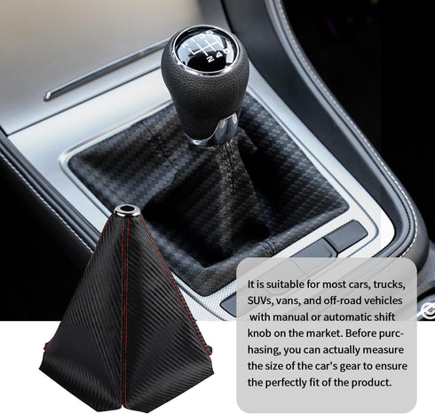 Leather Shifter Boot Cover for Car Gear Shift Anti-Dust,Fashion Car Shift Knob Cover Car Decorations,Universal Gear Shift Knob Cover Car Accessori...