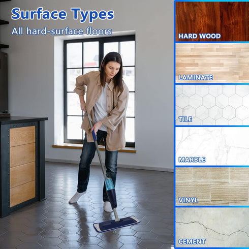 Mop Replacement Pad Compatible with Bona Mop - 18 Inch Reusable Microfiber Cleaning Pad for Hardwood Floors...