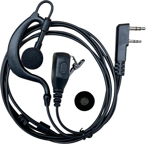 SHON Walkie Talkie Earpiece with Mic, 2PIN Ear-Hook Sponge Ear Cushions Two-Way Radios Compatible with Kenwood Baofeng and Retevis Radios,Ldeal fo...