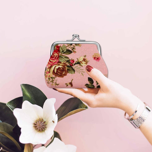 10 Packs Women Coin Purse Small Coin Purses Pouches Cute Change Wallets for Women Kiss Lock Change Purse Change Pouch (Floral)...