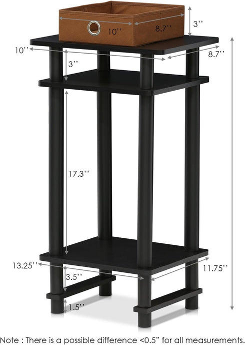 Furinno 17017 Turn-N-Tube End Table, 1-Pack, Espresso...