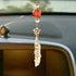 Hanging Car Charm, Handmade Crystal Window Car Hanging Ornaments, Dangling Moon, Healing Crystal Accessories, Rearview Mirror Decorations - Protec...