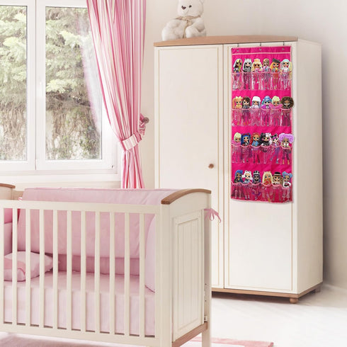 Hanging Over Door Toy Storage Organizer (24 Pockets), Compatible with LOL OMG Dolls Surprise Doll (Toys Not Included), (57.5''x22'')...