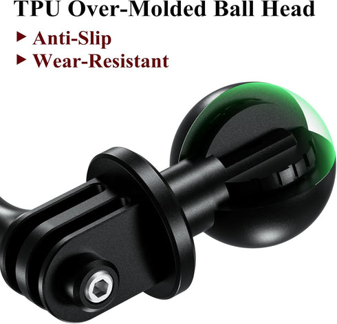 BRCOVAN Aluminum Alloy Tripod Mount Adapter with Camera 1/4"-20 Thread & 1'' TPU Ball Joint, Compatible with RAM Mounts B Size 1'' Ball Double Soc...