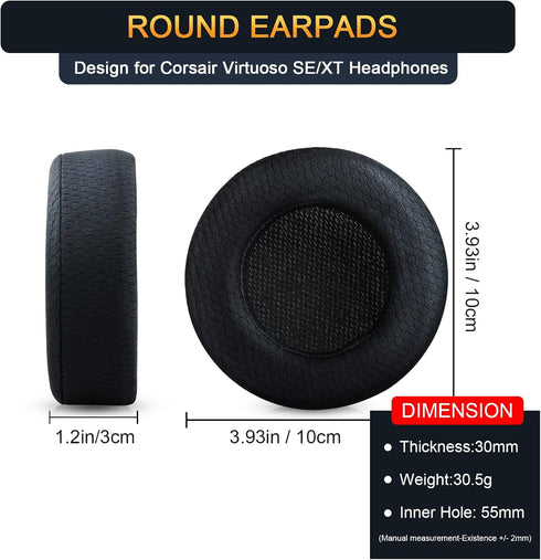 Upgraded Replacement Ear Pads Cushion for Corsair Virtuoso RGB Wireless SE XT Gaming Headset, Premium Fabric, Softer Memory Foam, Added Thickness ...