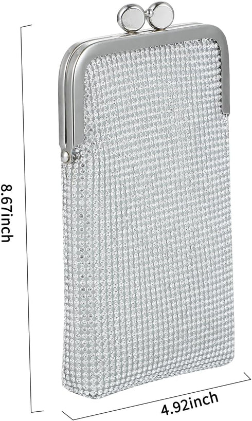 Evening Handbags Clutch Purses for Women Metal mesh Small Crossbody Bag Cell Phone Purse Wallet...
