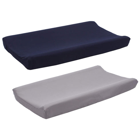 Belsden 2 Pack Microfiber Soft Changing Pad Cover Set, with 2 Considerate Safety Belt Holes, Durable Diaper Change Table Sheet Set for Baby Boys, ...
