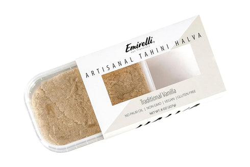 Emirelli Artisanal Halva Dessert – Authentic Middle Eastern Candy Turkish Sweets – Vegan Candy 55%-Tahini Halwa - Halvah Traditional International...