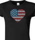 Rhinestone Genie American Flag Heart 8"-Red, White & Blue Magnetic Rhinestone Template, Black...