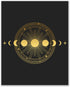 Occult Gold and Black Prints - Set of 6 (8x10) Glossy Wall Art Decor Alchemy - Witch -Third Eye - Planets...