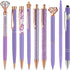 9 Pcs Ballpoint Pens Set Metal Crystal Diamond Pen Glitter Pen for Journaling Black Ink Pretty Cute Pens Fancy Pens Gifts for Women Girls Christma...
