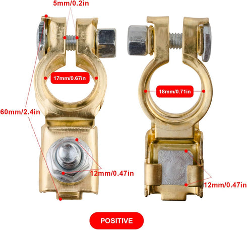 Battery Terminals,Car Battery Cable Terminal Clamps Connectors,Negative and Positive,Copper,Plastic Cover,Good Contact,Corrosion Resistance,1 Pair...
