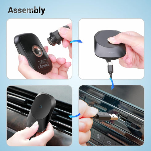 Wireless Car Charger, Car Mount for iphone Detachable & 360° Rotatable, 15W Wireless Fast Charging iPhone Car Holder?Mag-Safe Car Mount Charger on...