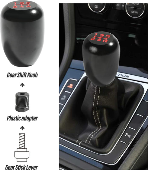 Gear Shift Knob,5 Speed Manual Gearbox Shift Knob,Car Modification Manual Knob Gear Shift Head Shifter,M12x1.25 Screw On Aluminum,Manual Gear Shif...