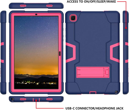 for Samsung Galaxy Tab A7 10.4 Case 2022, Slim Heavy Duty Silicone High Impact Protective Kickstand Case for Galaxy Tab A7 10.4 inch 2020 2022 (SM...