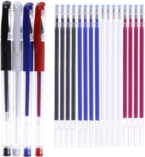 4 Pieces Heat Erase Pens with 40 Heat Erasable Fabric Refills Marking for Sewing, Quilting and Dressmaking(4 Colors)...