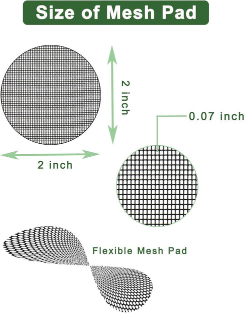 vensovo Mesh Pad for Flower Pots - 50 Pack 2 x 2 inch Bonsai Pot Bottom Grid Mat Mesh, Plant Drainage Mesh Screen with Hot Melt Edge, Round Plant ...