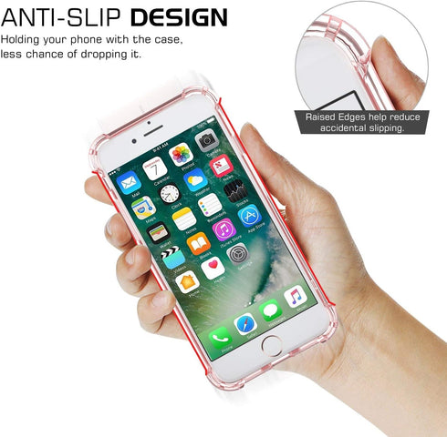 ORIbox Case Compatible with iPhone SE 2022/2020 , Compatible with iPhone 8/7 Case, with 4 Corners Shockproof Protection, Pink...