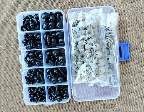 120 Pieces Locking Crochet Stitch Markers for Crocheting Knitting Clip Yarn Row Markers Tapestry Needles and 300 Pieces Safety Eyes...