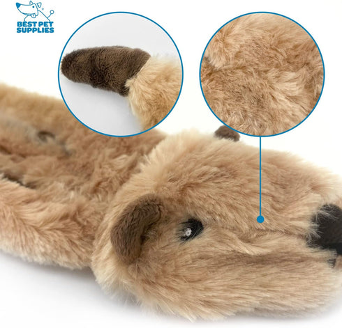 Best Pet Supplies 2-in-1 Stuffless Squeaky Dog Toys with Soft, Durable Fabric for Small, Medium, and Large Pets, No Stuffing for Indoor Play, Supp...