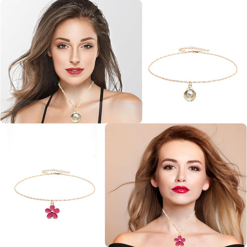K&Q 40PCS Black Classic Gothic lace Velvet Pendant Necklace Chain Henna Chokers Necklaces Metal pendant necklace for Women...