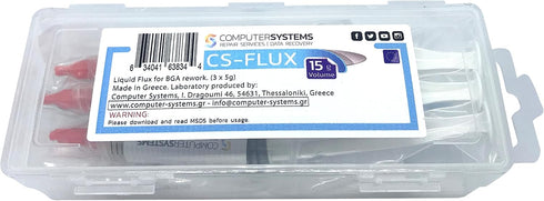 CS-FLUX reballing Low viscosity Halogen-free liquid flux for BGA component rework reflow 15g . Ideal for VGA GPU repairs...