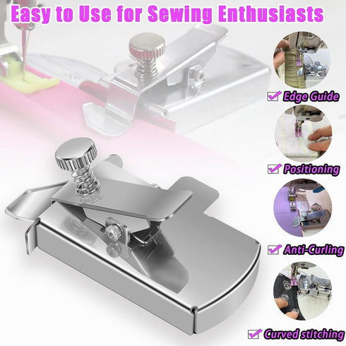 Magnetic Seam Guide for Sewing Machine Magnetic Sewing Guide with Clip, Hemmer Guide, Multifunctional Hem Guide Ruler, Quilting Sewing Supplies Ac...