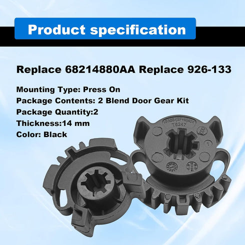 2Pcs HVAC Blend Door Gear Kit Compatible with 2011 2012 2013 2014 2015 2016 JEEP GRAND CHEROKEE HVAC Heater Blend Door Actuator 68214880AA...