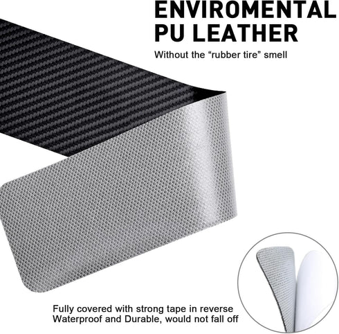 Door Sill Protector for Dodge Charger Challenger Durango Accessories Door Entry Guard Sill Protector with Plastic Scraper Carbon Fiber Leather Thr...