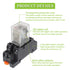 AC 12V Electromagnetic Power Relay HH52P JQX-13FL 62PL Coil 8 Pin 10A DPDT LED Indicator with Plug-in Terminal Socket and DIN Slotted aluminum Rai...