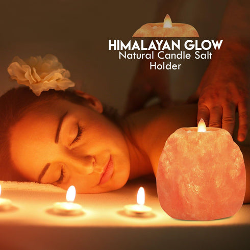 Himalayan Glow Hand Carved Himalayan Salt Candle Holders, Home Decor Item great as a Night light...
