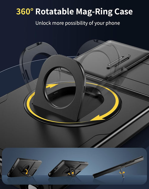 Magnetic for Samsung Galaxy S22 Ultra Case & S23 Ultra Case Compatible with MagSafe Wireless Charging,with Screen Protector,with Kickstand &Camera...