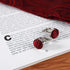 Pure Silk Handkerchiefs For Wedding Flower Hanky Cufflink Set Red EEF1B01C Dark Red...