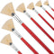 Prasacco 7 Pieces Fan Brush for Painting, Artist Fan Paint Brush Set with Hog Bristle Long Handle Painting Brush Oil Acrylic Paint Brushes Art Pai...