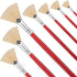 Prasacco 7 Pieces Fan Brush for Painting, Artist Fan Paint Brush Set with Hog Bristle Long Handle Painting Brush Oil Acrylic Paint Brushes Art Pai...