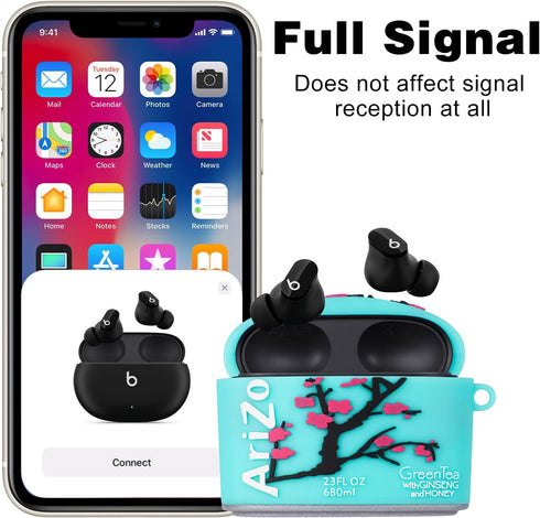 Jowhep Case for Beats Studio Buds Funny Unique 3D Design Cute Silicone Cover Fashion Kawaii Cool Fun Cartoon Wireless Powerbeats Cases for Beats E...