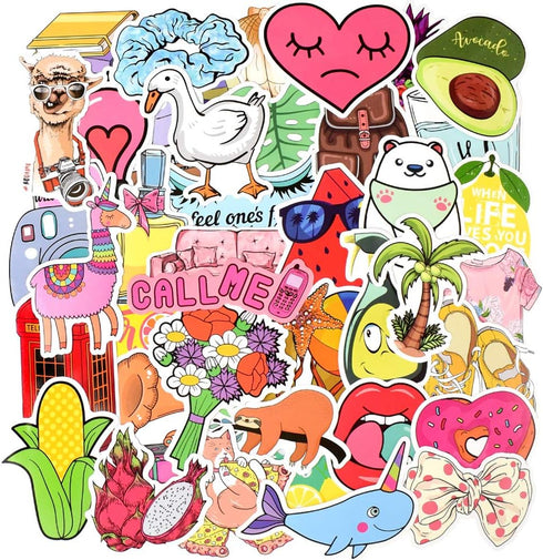QTL Waterproof Stickers for Girls Cute Stickers for Water Bottles Hydro Flask Kids Teens Waterproof Vinyl Packs 100Pcs...