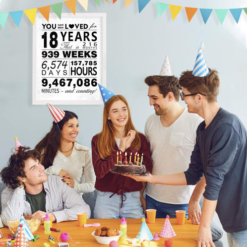 WATINC You Have Been Loved for 18 Years Poster, 11" x 14" Unframed Art Prints for 18th Birthday Decorations Party Supplies, 18th Anniversary Birth...