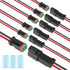 6 Kit Deutsch DT 2 pin Black Male Female Wiring Harness Deutsch Pigtail 2 Wire Way Waterproof Automotive Electrical Connector 16 AWG with Heat Shr...