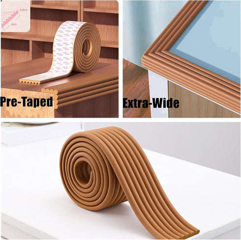 M2cbridge Multifunctional Edge and Corner Guard Coverage Baby Safety Bumper DIY 6.5 Ft (Coffee)...