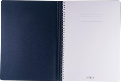 Fabriano Ecoqua Plus Hidden Spiral-Bound Notebook, 8.3" x 11.7", A4, Lined, Navy...
