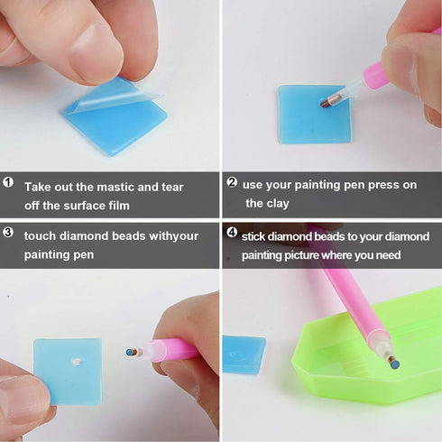 FEBSNOW Painting Glue Clay DIY Diamond Embroidery Wax Tool Set (Blue 60 pcs)...