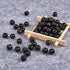 KISSITTY 200Pcs Natural Dyed Black Wooden Ball Spacer Beads 10mm Wood Loose Smooth Beads with 3.5mm Hole for DIY Craft Jewelry Making...