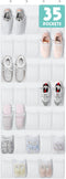 Tiblue Over The Door Shoe Organizer 35 Mesh Pockets Hanging Shoe Organizer Shoe Rack For Door Closet Entryway Bedroom Pantry Organizer - Shoe Hold...