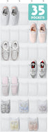 Tiblue Over The Door Shoe Organizer 35 Mesh Pockets Hanging Shoe Organizer Shoe Rack For Door Closet Entryway Bedroom Pantry Organizer - Shoe Hold...
