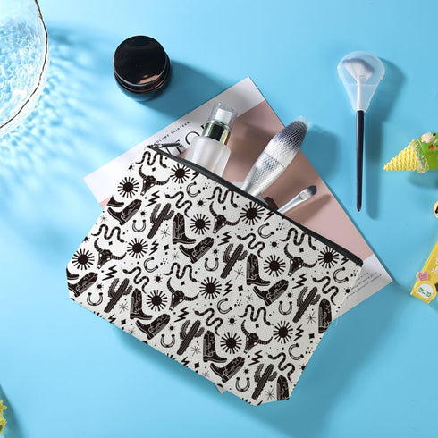 Western Cow Skull Makeup Bag, Western Stuff, Skull Decor, Cow Gifts, Cow Print Stuff for Women Friend Cow Lovers, Mothers Day Graduation Birthday ...