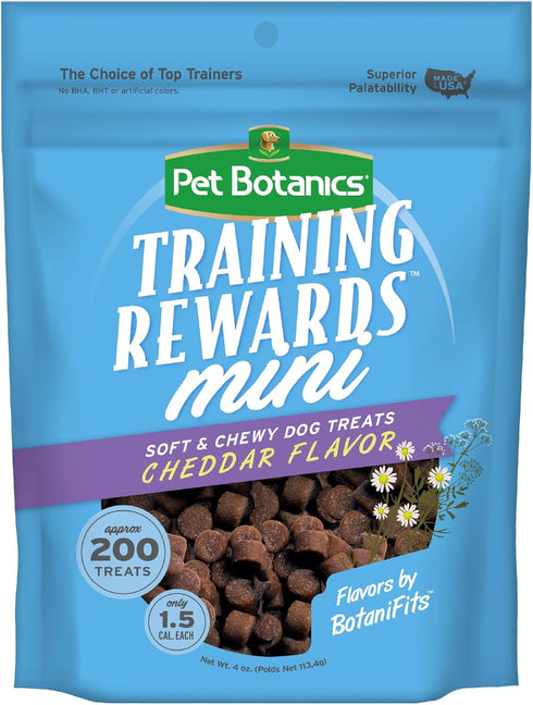 Pet Botanics Training Rewards, Mini Puppy Bites Low Calorie Soft & Chewy with DHA, Ceddar, 4 oz. (Pack of 1)...